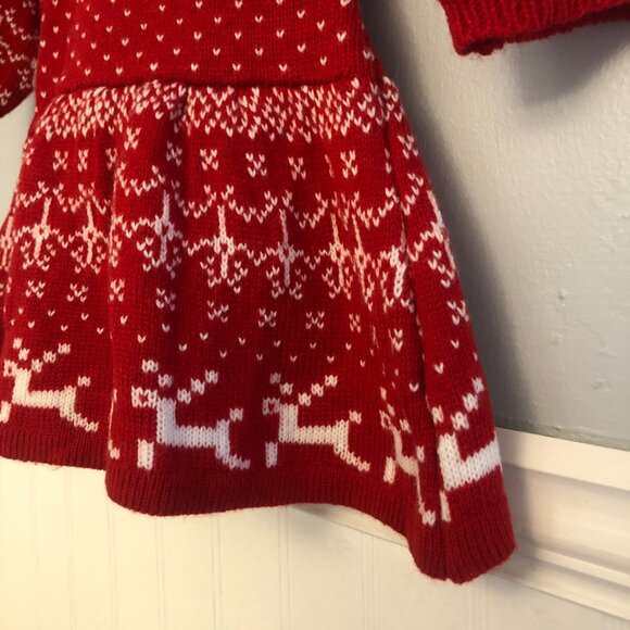 holiday sweater dress, baby sweataer dress, toddler sweater dress, holiday dress - Picture 2 of 7